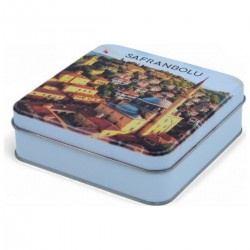 Custom Printed 120x120x40 mm Matte White Square Tin Box