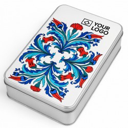 Custom Printed 140x240x45 mm Matte Silver Rectangular Tin Box