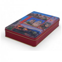 Custom Printed 135x190x45 mm Matte Red Rectangular Tin Box