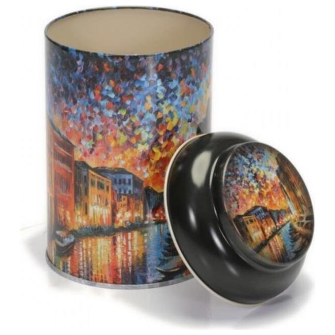 Yuvarlak Kutu, Ø90x150 mm, Kubbe Kapak, 0,9 lt — Afremov River — Round Boxes — view 1 of 5 — Tinbox
