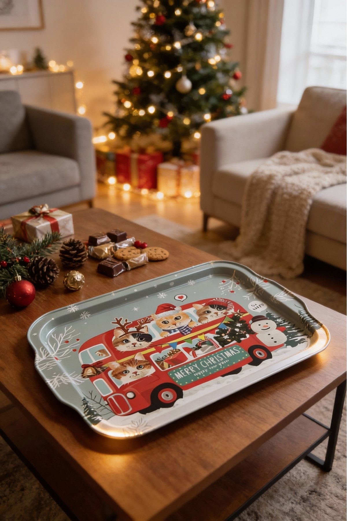 Tepsi, Kulplu, 215x316 mm — 101_H.New Year Red — Trays — view 2 of 5 — Tinbox
