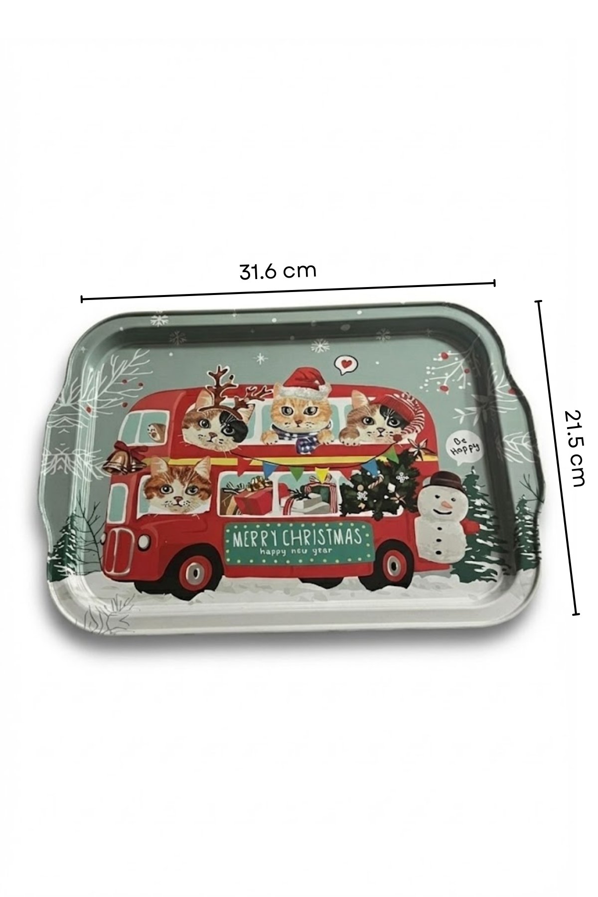 Tepsi, Kulplu, 215x316 mm — 101_H.New Year Red — Trays — view 5 of 5 — Tinbox