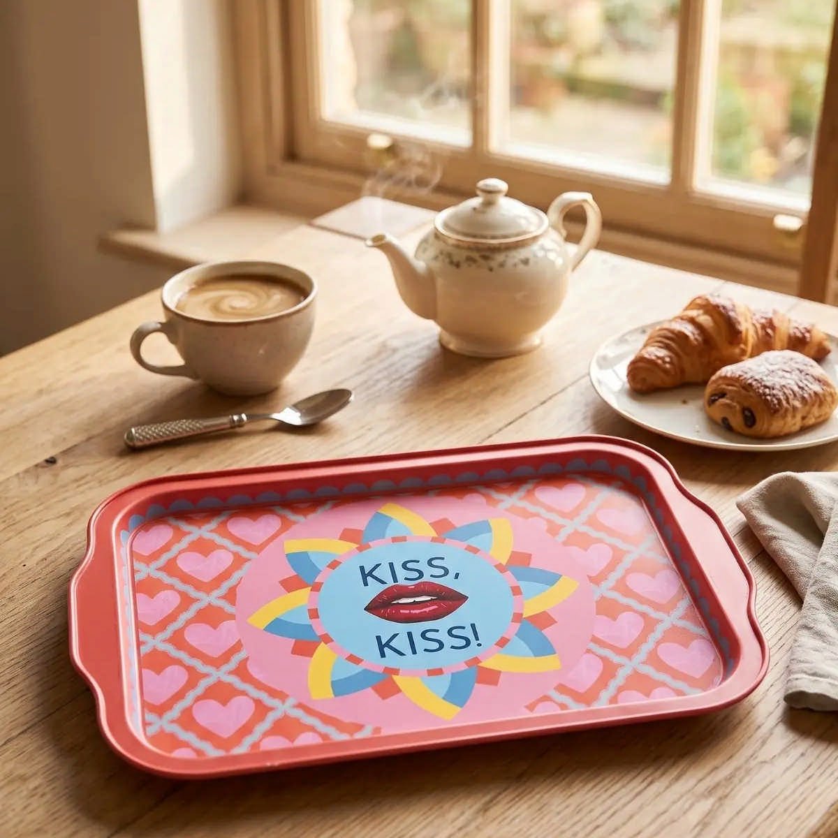 Candy Kisses Serisi Kulplu Metal Sunum Tepsisi - 215x316 mm — Tepsiler — görsel 6 / 6 — Tinbox