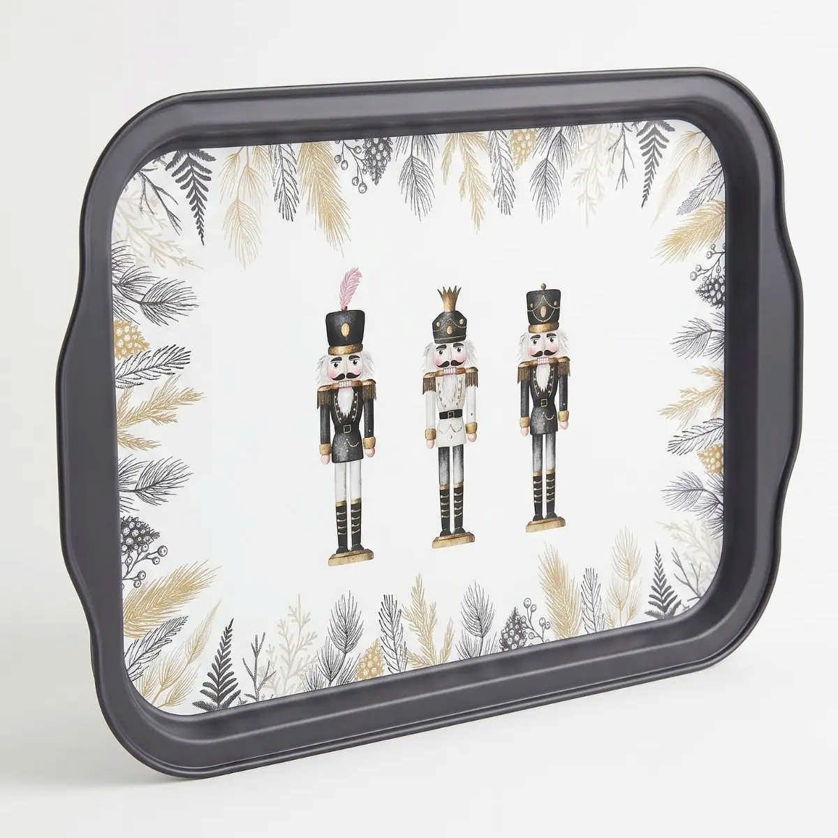 Golden March Serisi Kulplu Metal Sunum Tepsisi - 215x316 mm — Tepsiler — görsel 5 / 5 — Tinbox