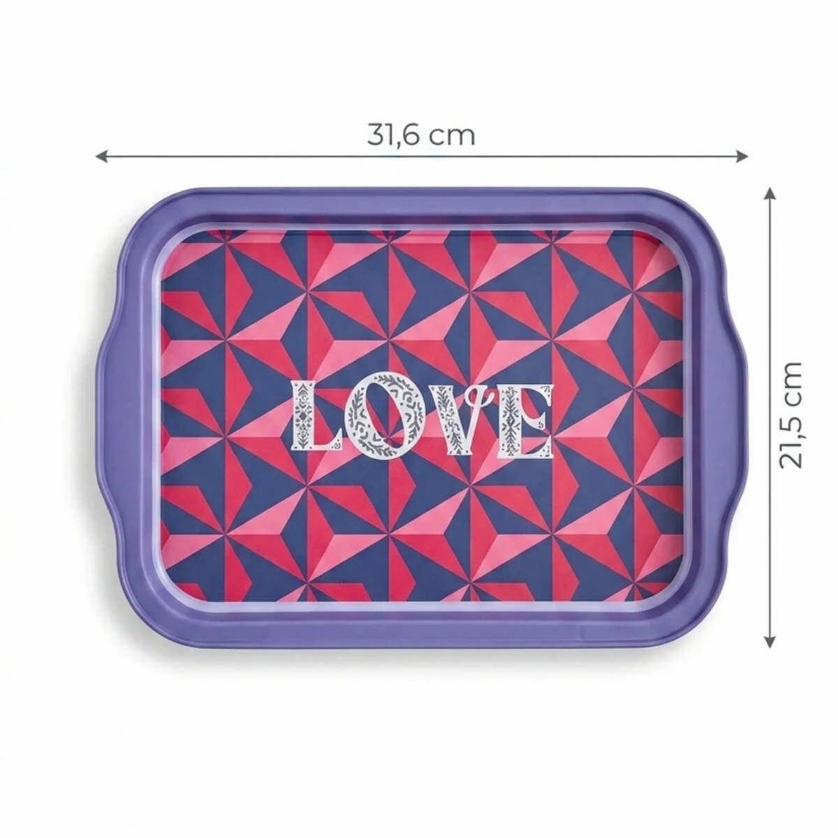 Feel Moods Love Serisi Kulplu Metal Sunum Tepsisi - 215x316 mm — Tepsiler — Tinbox