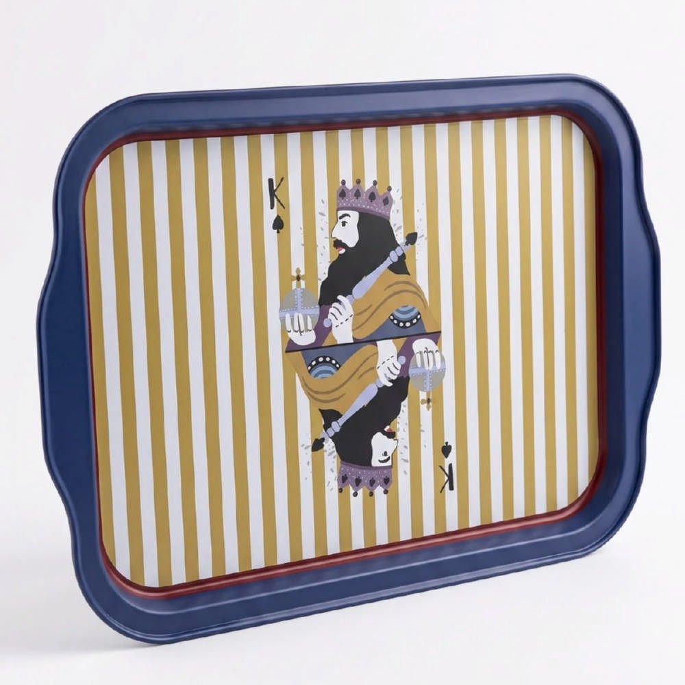 İskambil Kral (King) Baskılı Retro Metal Servis Tepsisi - 215x316 mm — Tepsiler — görsel 6 / 6 — Tinbox