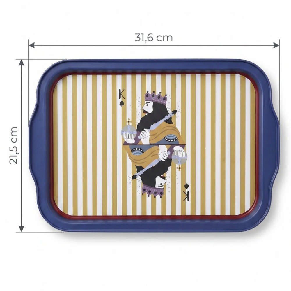 İskambil Kral (King) Baskılı Retro Metal Servis Tepsisi - 215x316 mm — Tepsiler — Tinbox