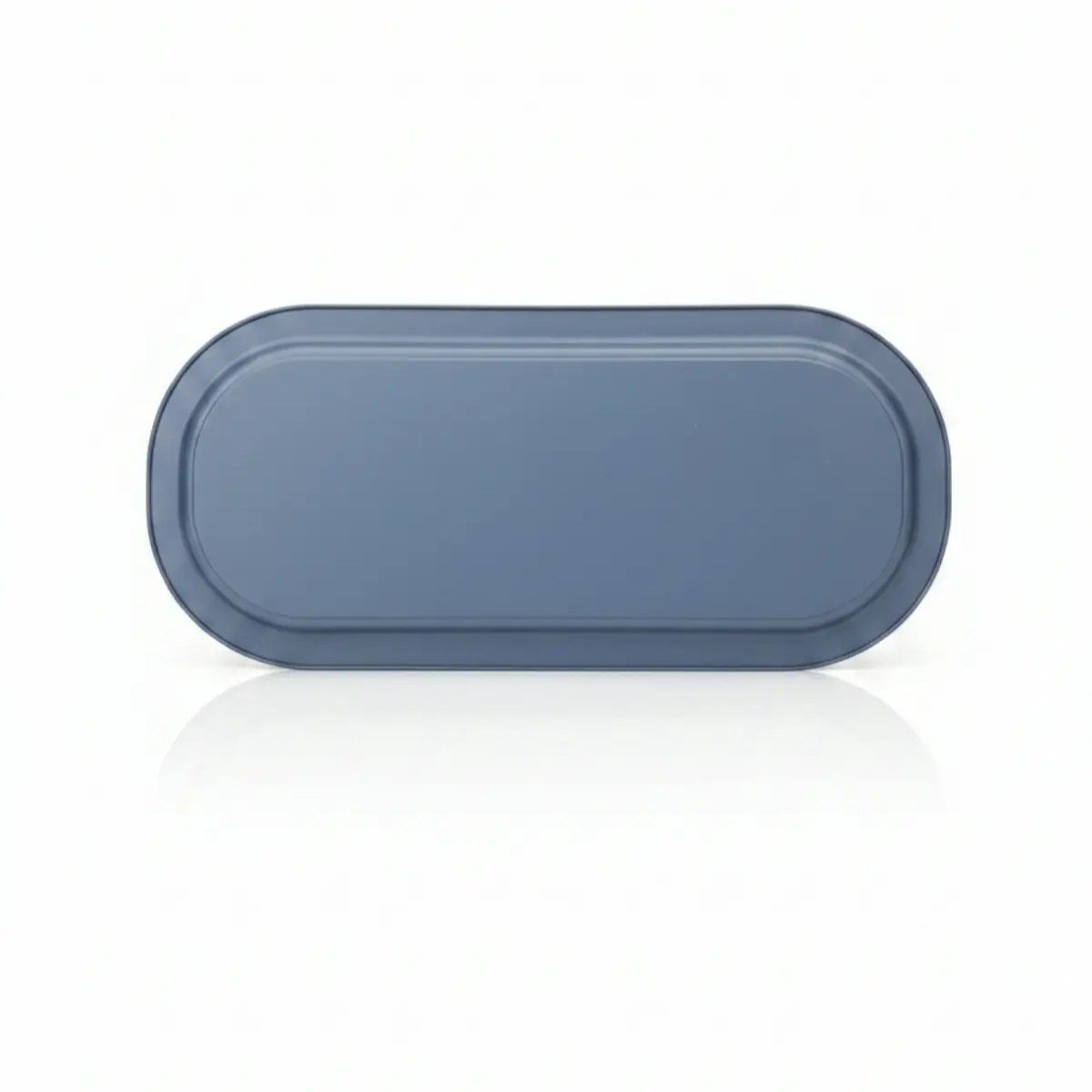 Mavi Dama Desenli Oval Metal Servis Tepsisi - 160x350 mm — Tepsiler — görsel 4 / 5 — Tinbox
