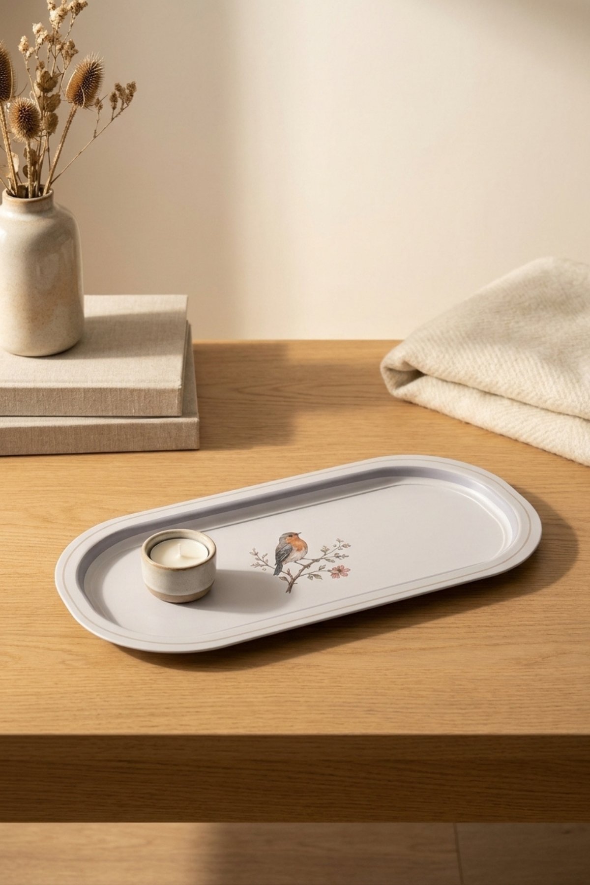 Tepsi, Baton, 160x350 mm — Spring Birds — Trays — Tinbox