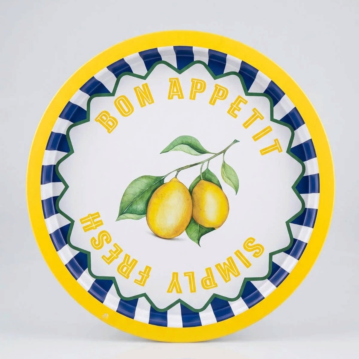 Simply Lemon Limon Desenli Yuvarlak Metal Servis Tepsisi - Ø315 mm — Tepsiler — görsel 3 / 5 — Tinbox