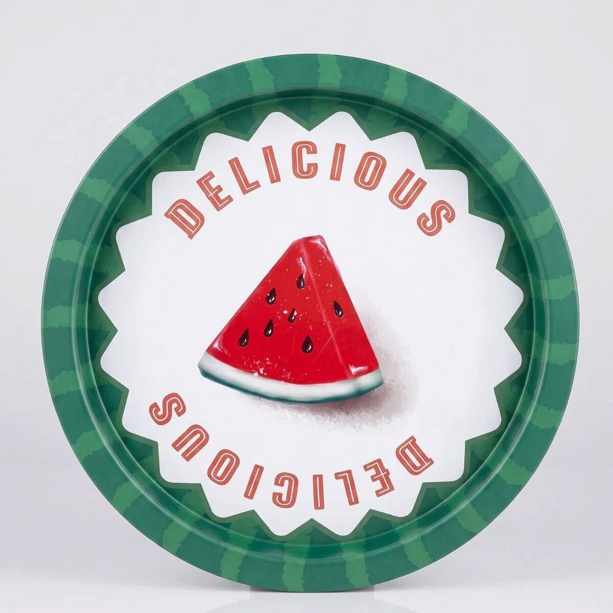 Watermelon Karpuz Desenli Yuvarlak Metal Servis Tepsisi - Ø315 mm — Tepsiler — görsel 1 / 5 — Tinbox