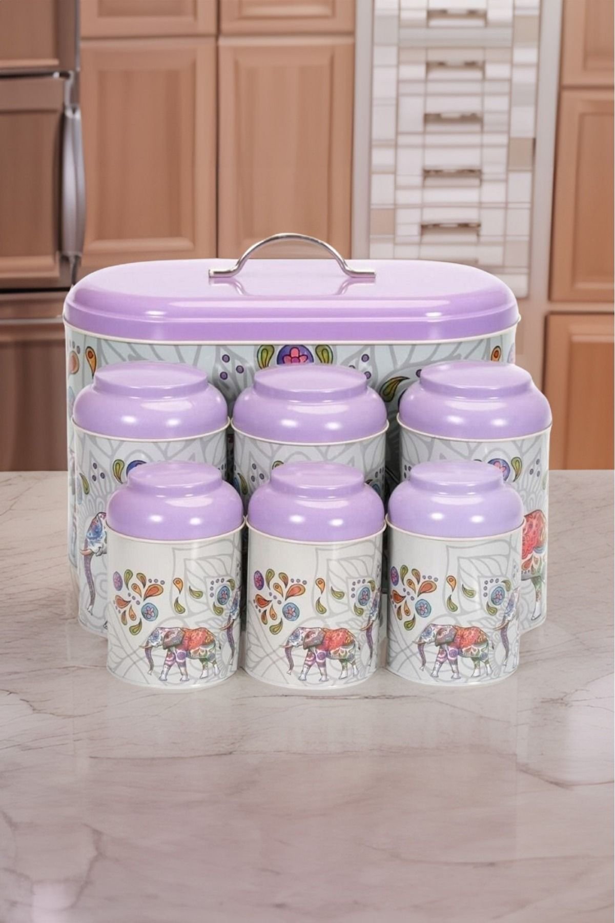 Oval Ekmek Kutusu 7 li Set, Lucky Elephant — Kutu Setleri — görsel 3 / 3 — Tinbox