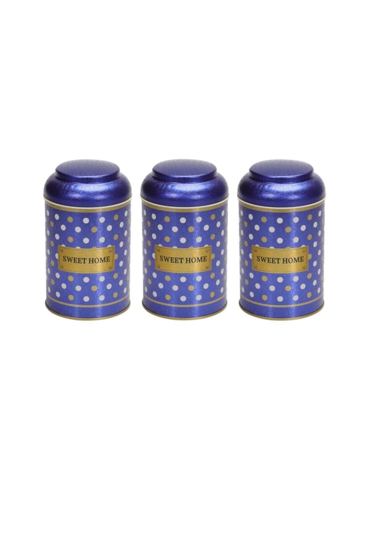 Silindir Saklama Kabı Ø105 3 lü Set, Point Blue — Kutu Setleri — Tinbox
