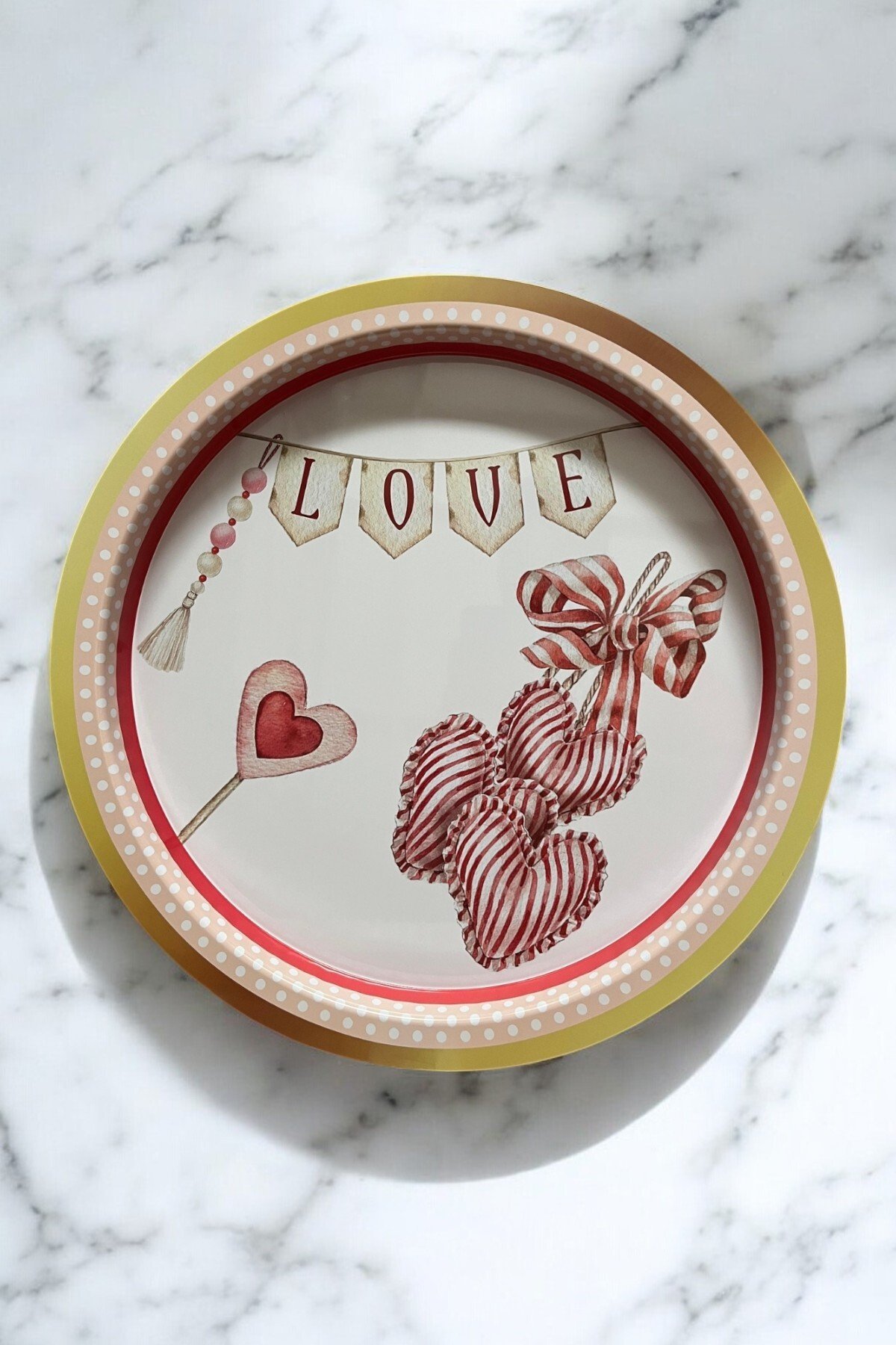 Tepsi, Yuvarlak, Ø370 mm — 101_Valentine Heart — Tepsiler — Tinbox