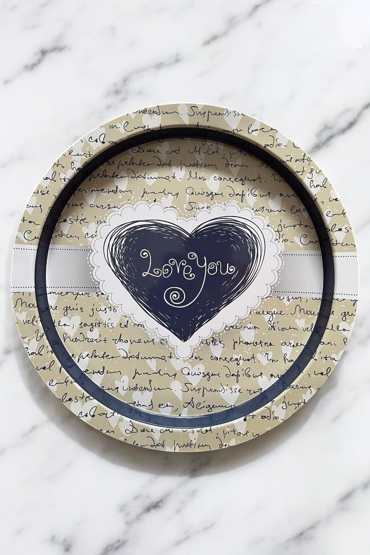 Tepsi, Yuvarlak, Ø370 mm — 101_Valentine Written — Trays — Tinbox