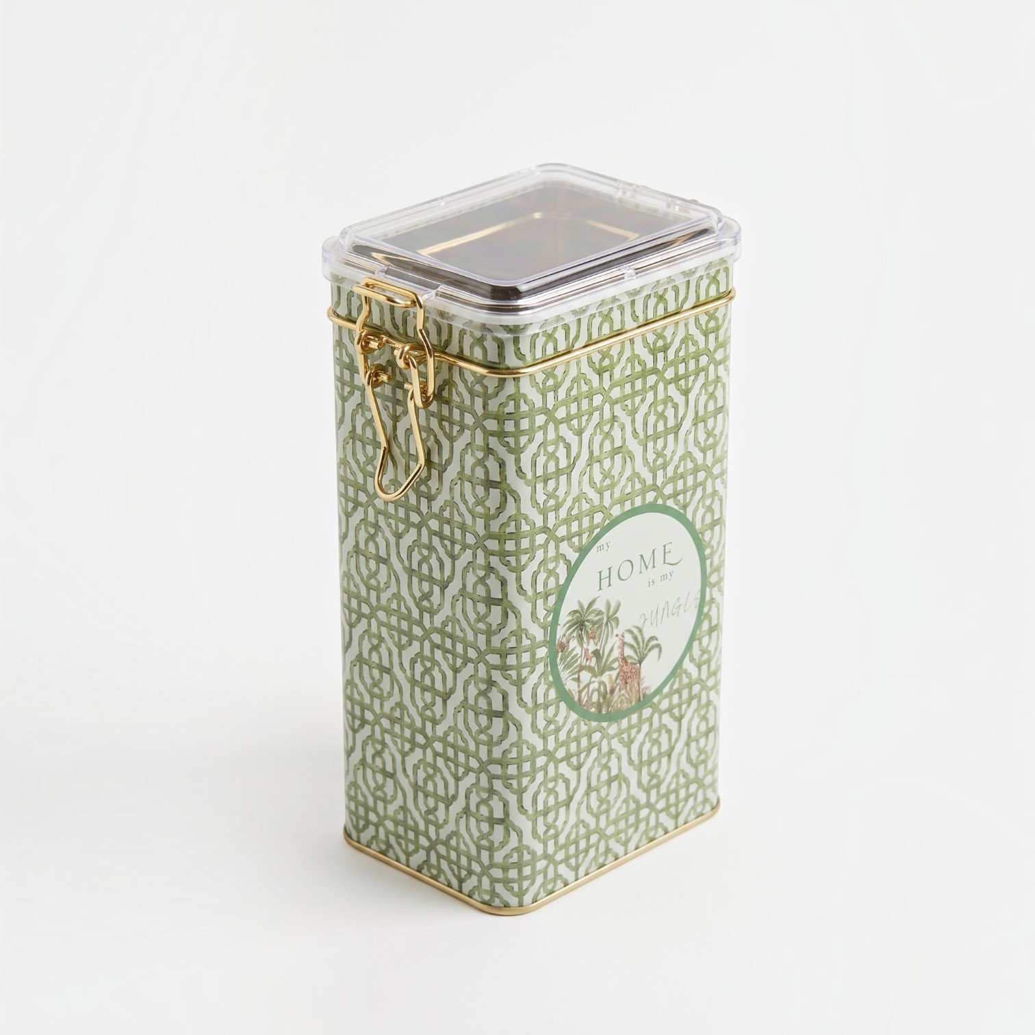 Forest Green Home Şeffaf Kilitli Kapak Metal Kutu - 1,3 lt / 75x100x190 mm — Dikdörtgen Kutular — görsel 3 / 3 — Tinbox