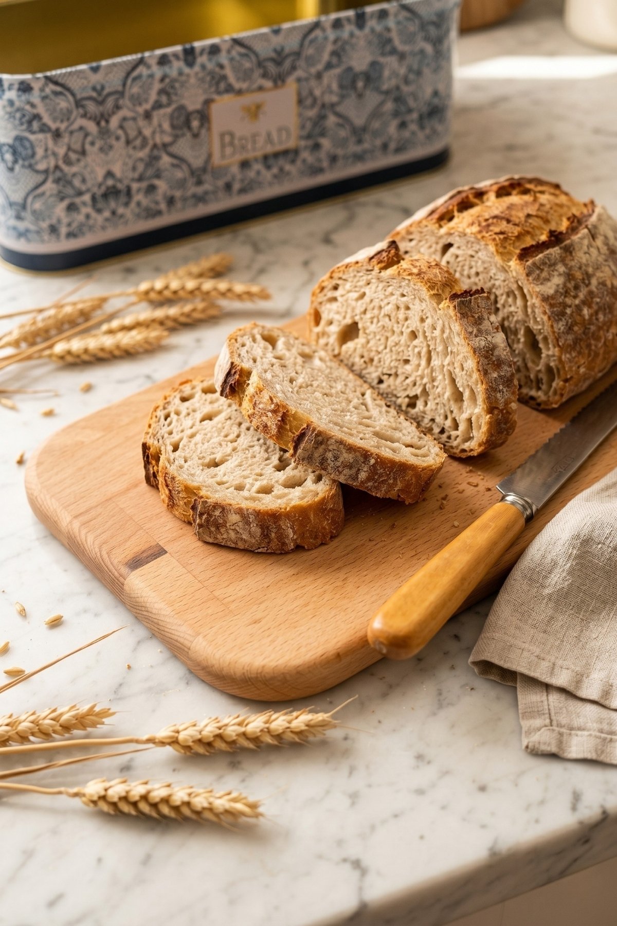 Yeni Tip Ekmek Kutusu, Ahşap Kapak, 9 lt — Azulejos Bread — Ekmeklik — görsel 2 / 5 — Tinbox