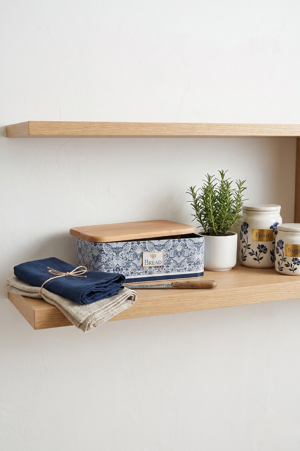 Yeni Tip Ekmek Kutusu, Ahşap Kapak, 9 lt — Azulejos Bread — Ekmeklik — görsel 4 / 5 — Tinbox