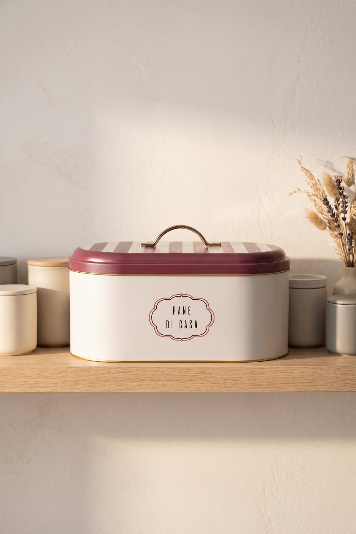 Oval Metal Ekmek Kutusu 7 Litre, 17.8 x 33.8 x 15.2 cm — Damson — Bread Boxes — view 3 of 3 — Tinbox