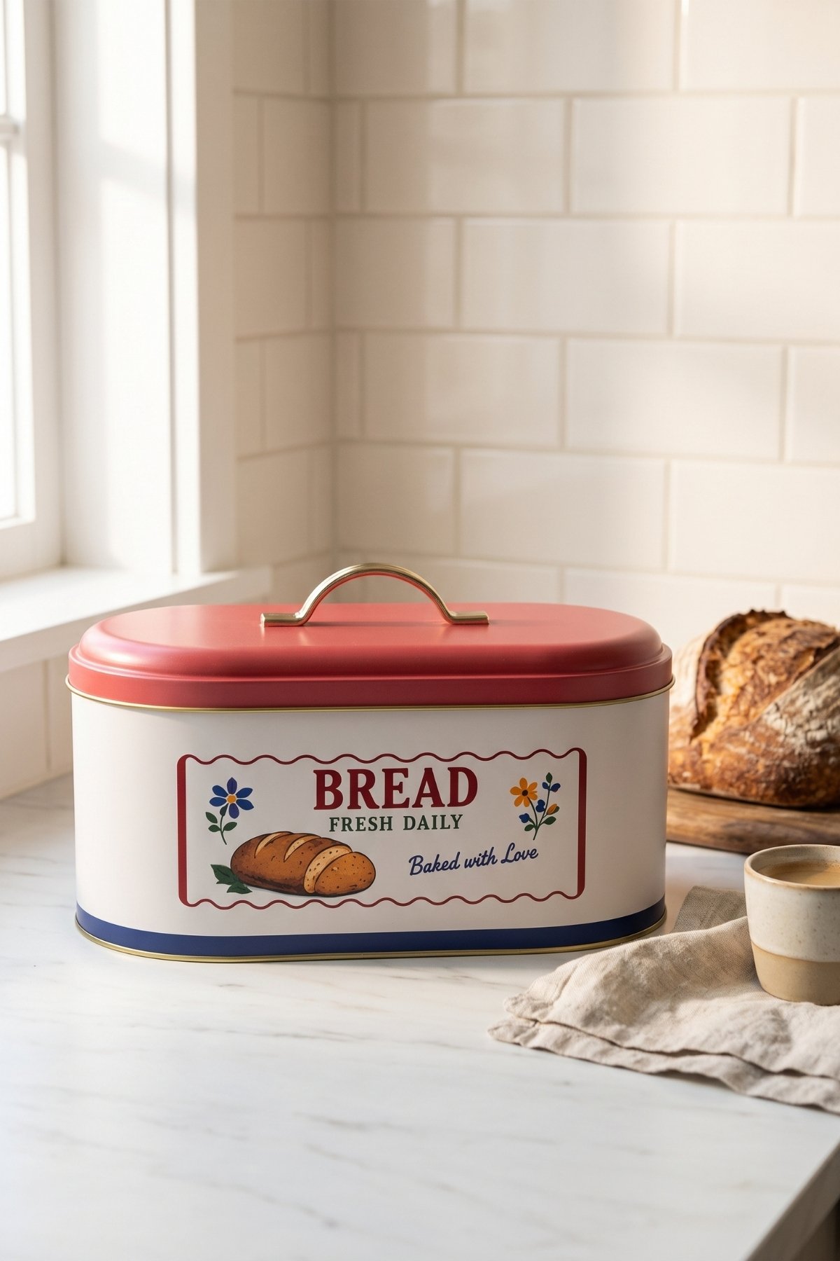 Oval Metal Ekmek Kutusu 7 Litre, 17.8 x 33.8 x 15.2 cm — Dopamine — Ekmeklik — Tinbox