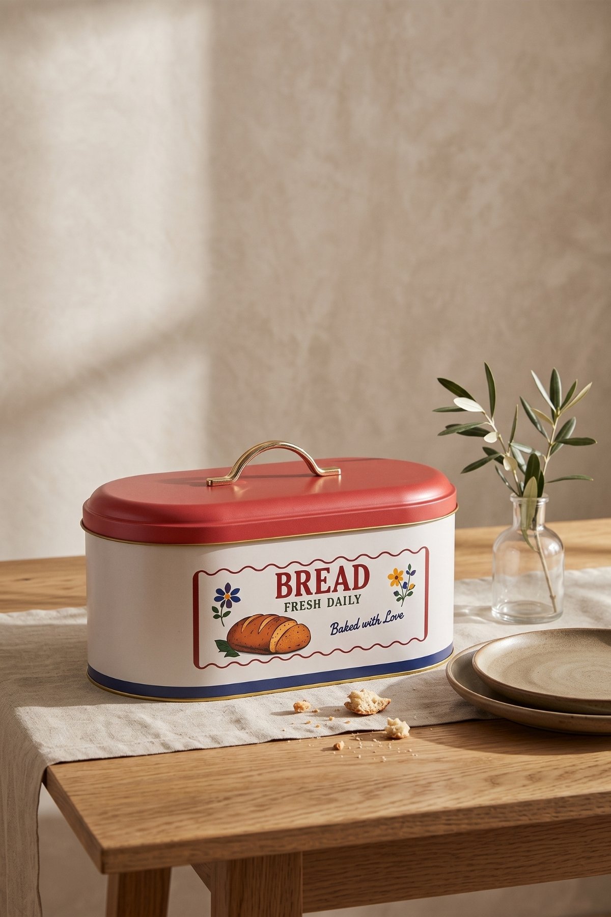 Oval Metal Ekmek Kutusu 7 Litre, 17.8 x 33.8 x 15.2 cm — Dopamine — Bread Boxes — view 2 of 3 — Tinbox