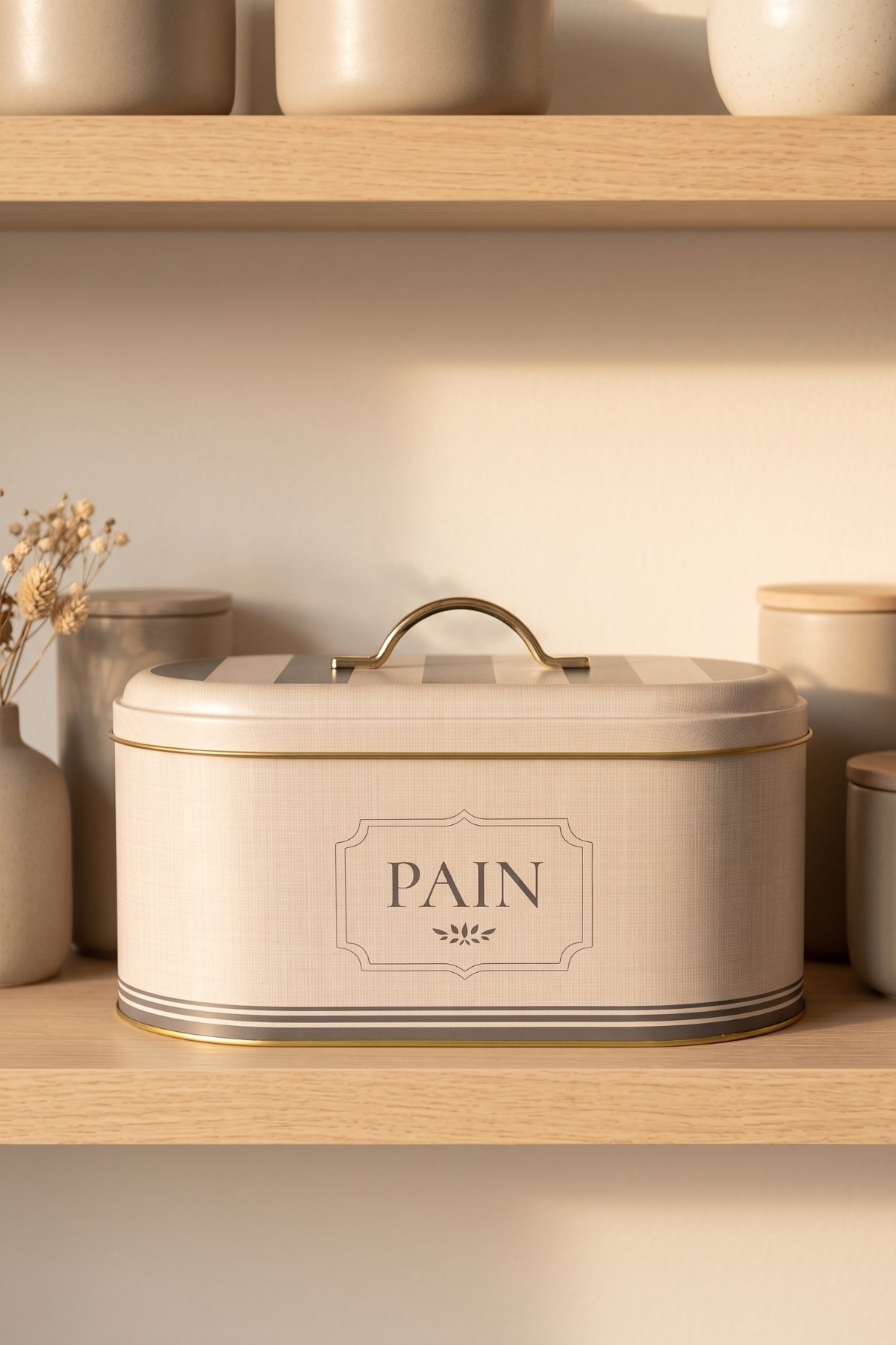 Oval Metal Ekmek Kutusu 7 Litre, 17.8 x 33.8 x 15.2 cm — French Bistro — Bread Boxes — view 3 of 3 — Tinbox