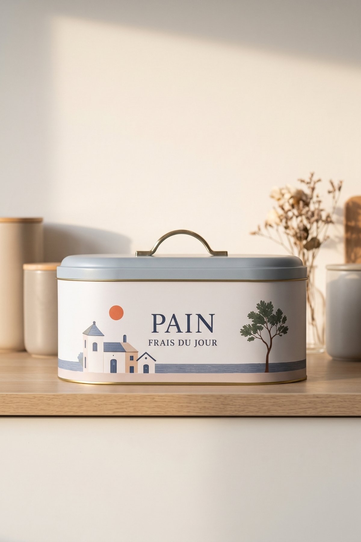 Oval Metal Ekmek Kutusu 7 Litre, 17.8 x 33.8 x 15.2 cm — Mediterraneo — Bread Boxes — view 3 of 3 — Tinbox