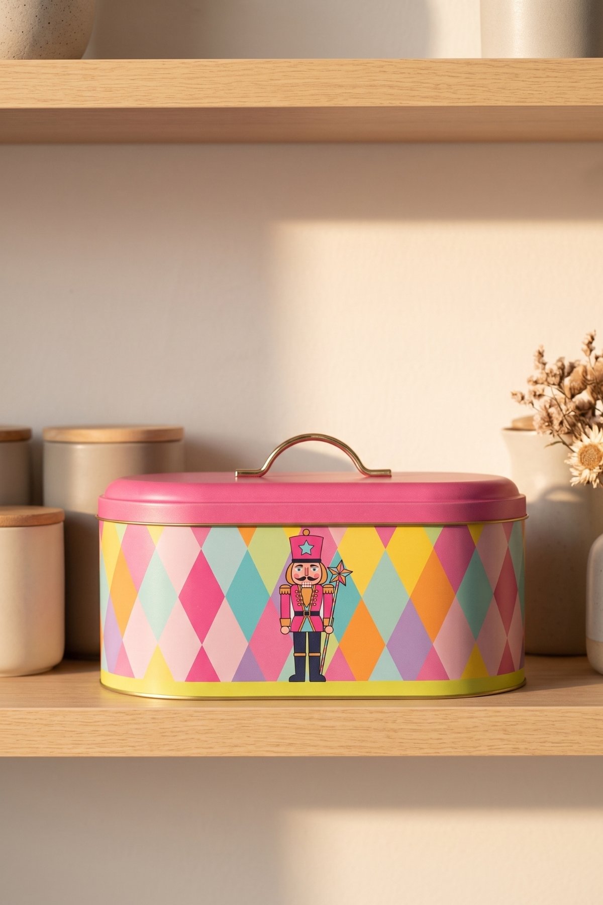 Oval Metal Ekmek Kutusu 7 Litre, 17.8 x 33.8 x 15.2 cm — Neon Nutcracker — Bread Boxes — view 3 of 3 — Tinbox