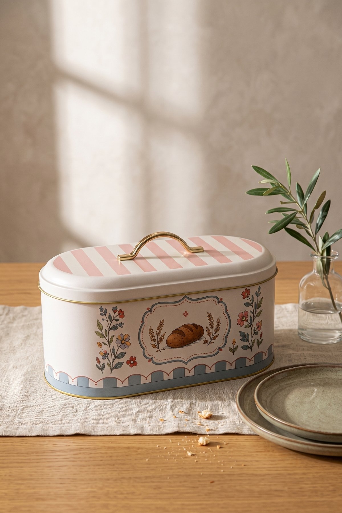 Oval Metal Ekmek Kutusu 7 Litre, 17.8 x 33.8 x 15.2 cm — Whimsical — Bread Boxes — view 2 of 3 — Tinbox