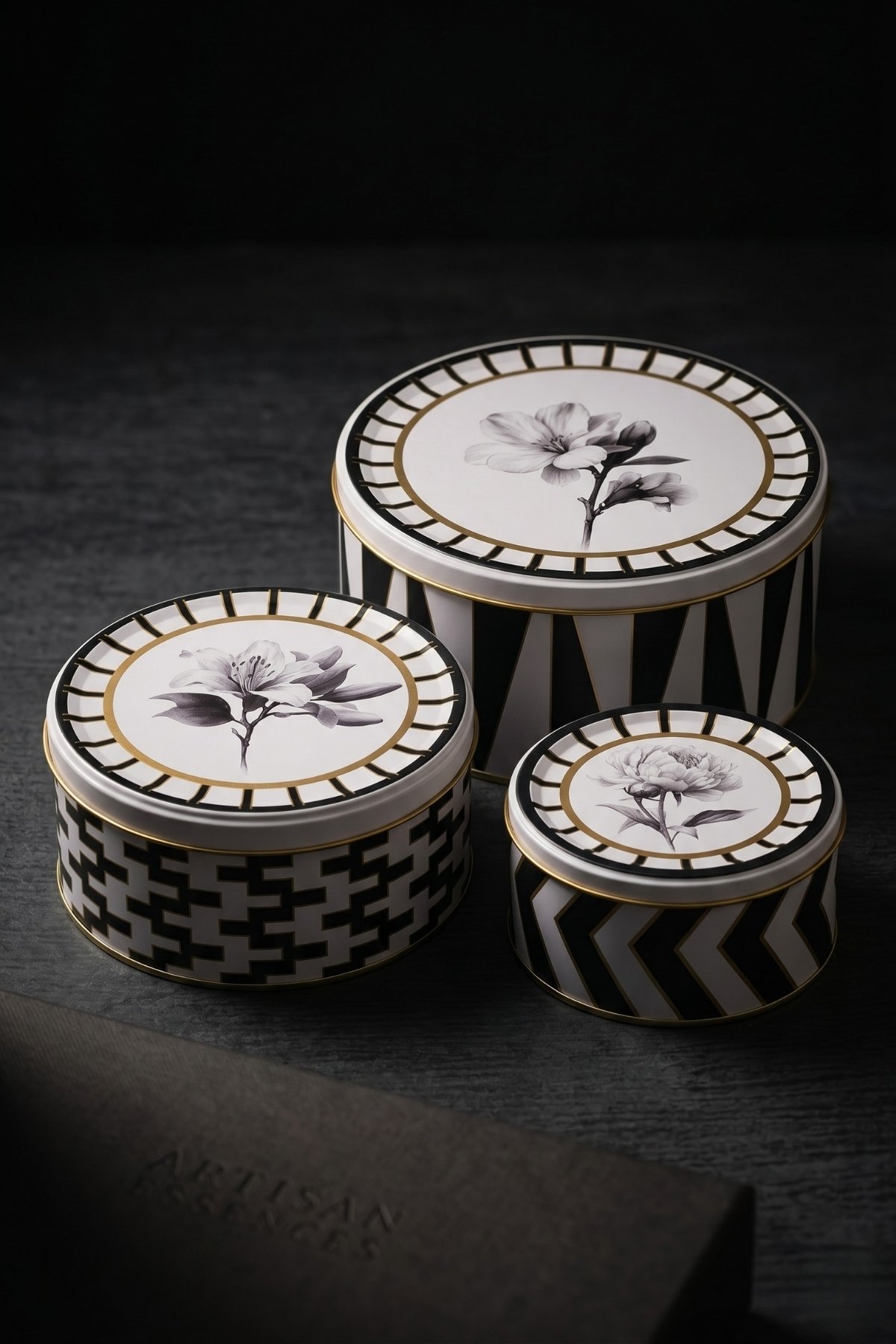 Silindir 3 lü Set Ø215_Ø175_Ø140/Triangel Flower — Kutu Setleri — görsel 4 / 4 — Tinbox