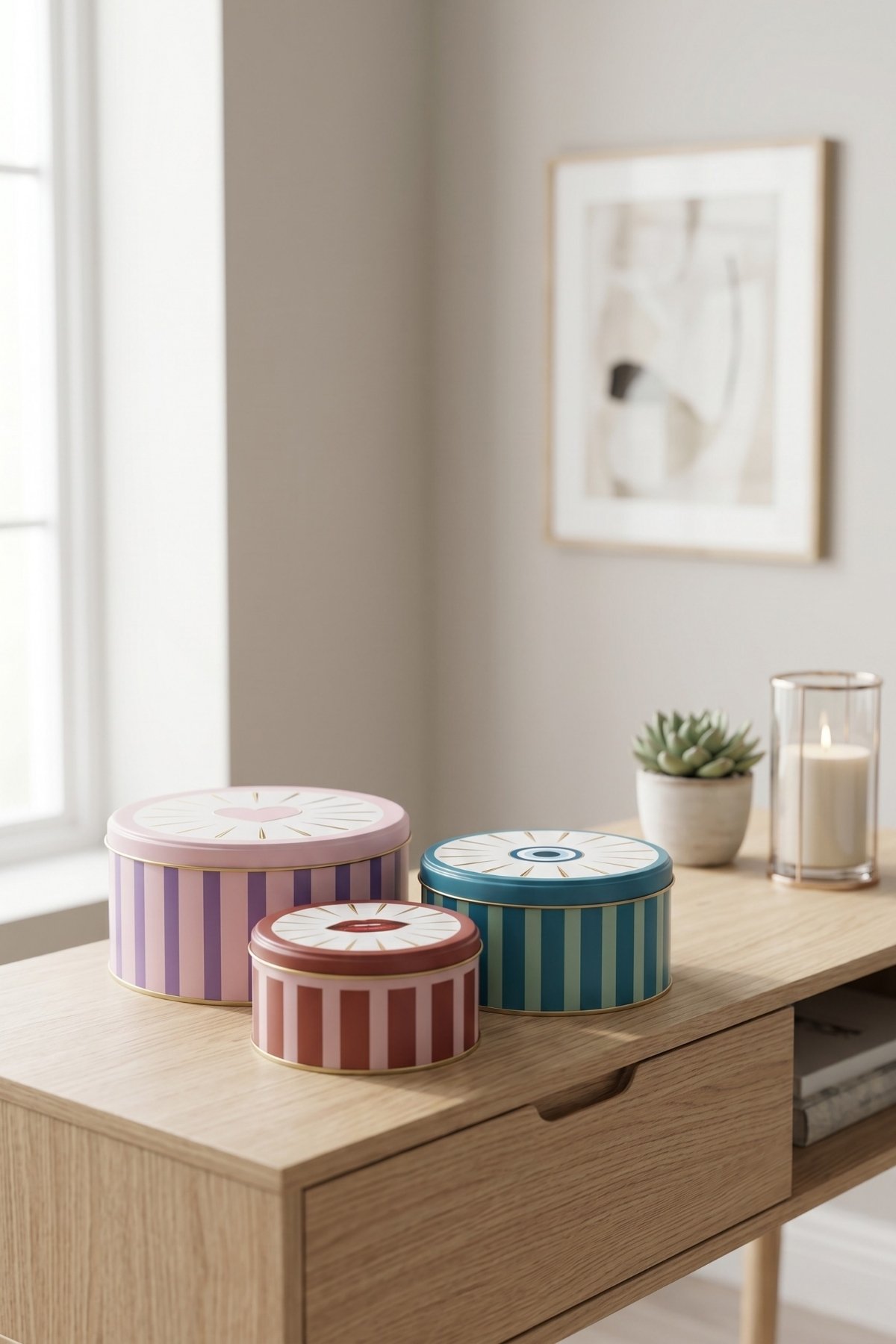 Silindir Saklama Kabı 3 lü Set Ø215, Ø175, Ø140, Charm — Box Sets — view 3 of 4 — Tinbox