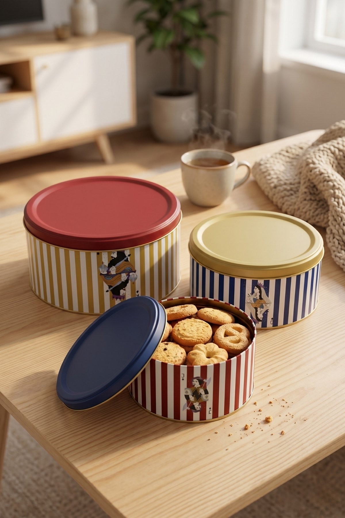 Silindir Saklama Kabı 3 lü Set Ø215, Ø175, Ø140, Heritage Lines — Kutu Setleri — görsel 2 / 6 — Tinbox