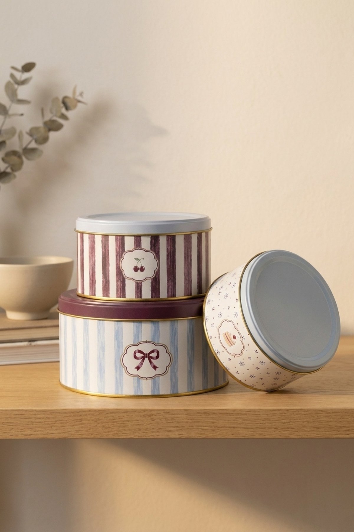 Silindir 3 lü Set Ø215_Ø175_Ø140/Damson — Kutu Setleri — görsel 2 / 3 — Tinbox