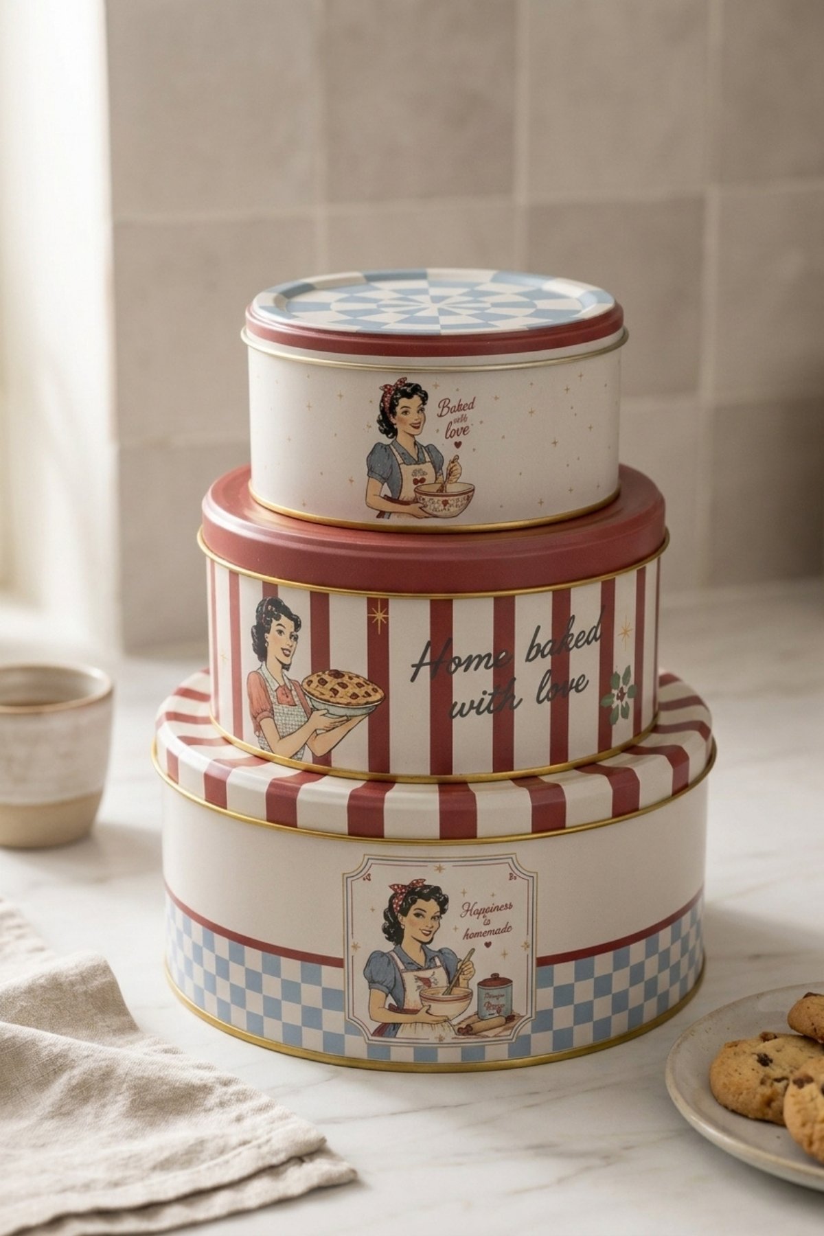 Silindir 3 lü Set Ø215_Ø175_Ø140/Retro American — Kutu Setleri — görsel 1 / 3 — Tinbox