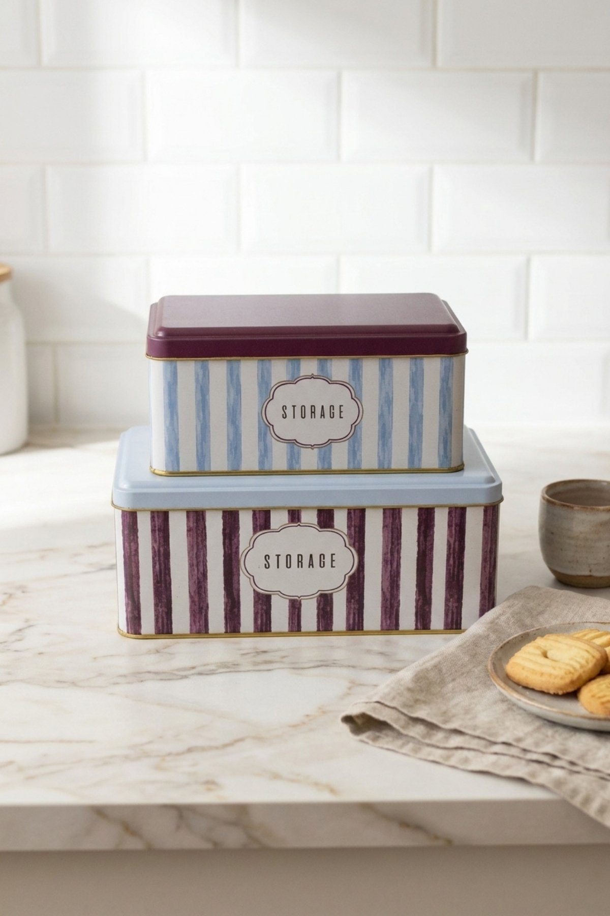Dikdörtgen Kutu 2 li Set 140x240 114x188/Damson — Kutu Setleri — Tinbox