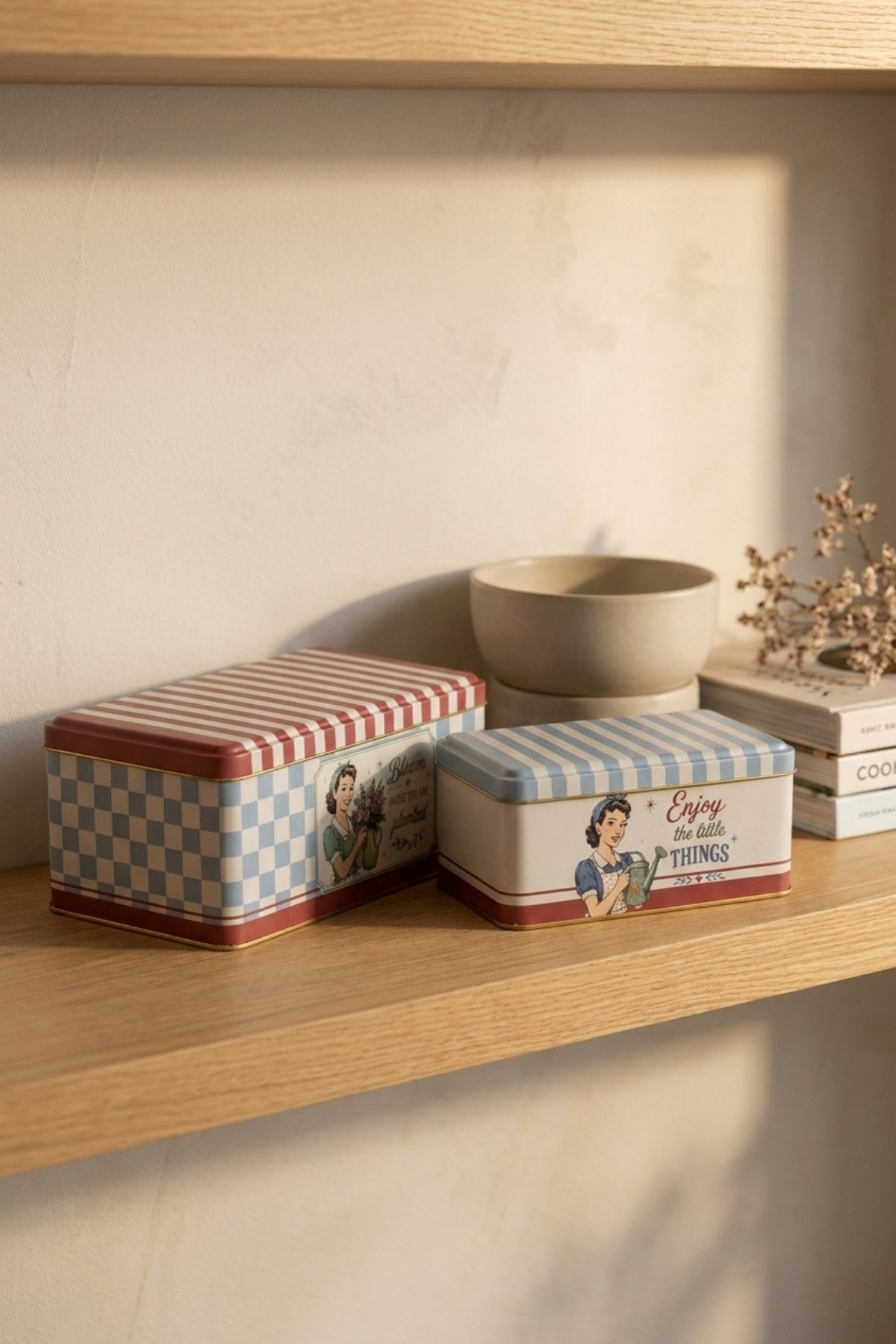Dikdörtgen 2 li Set 140x240 114x188/Retro American — Kutu Setleri — Tinbox