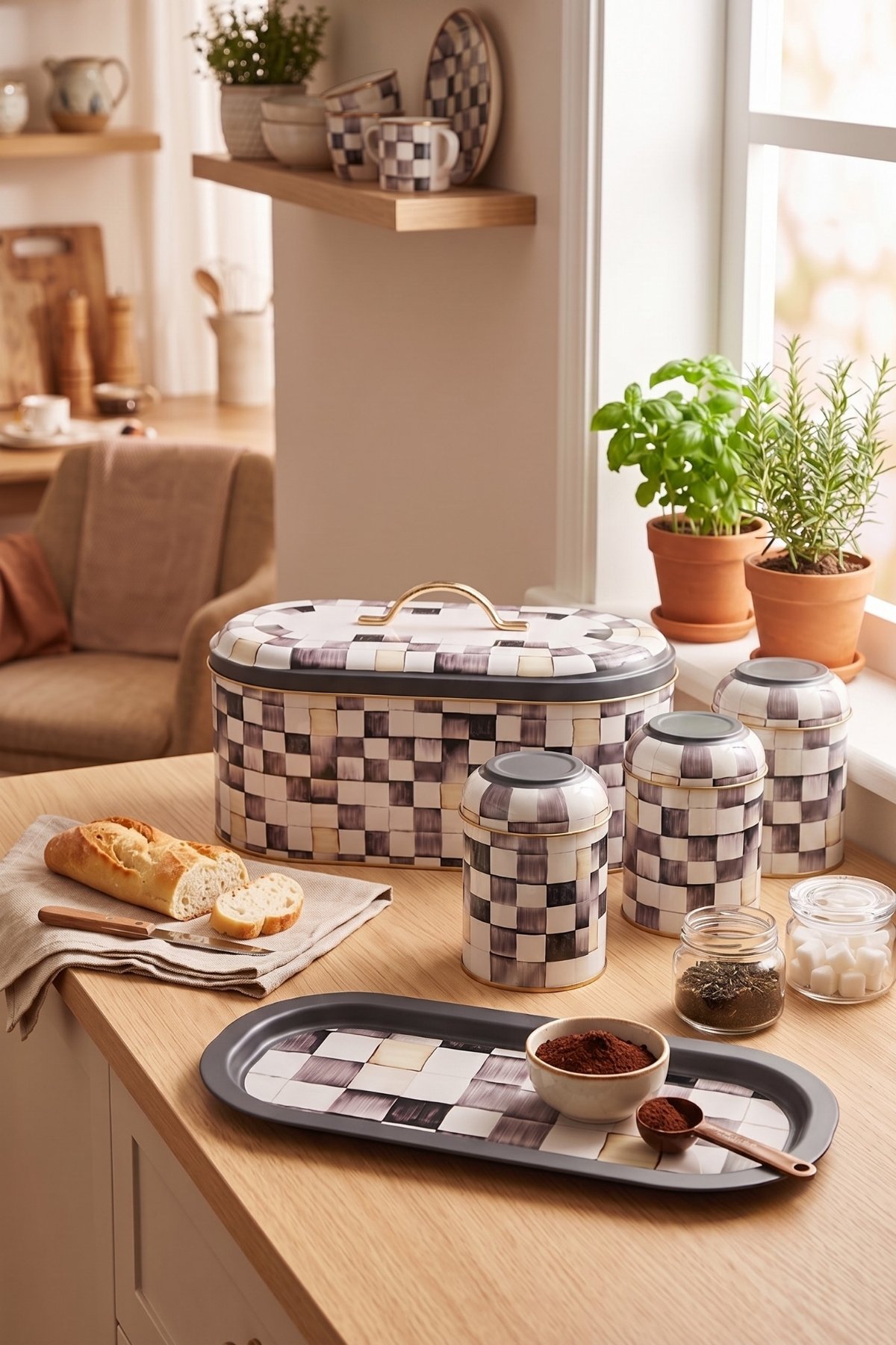 Yeni Oval Ekmeklik Full Filment Set, Smoked Checkers — Kutu Setleri — görsel 2 / 4 — Tinbox
