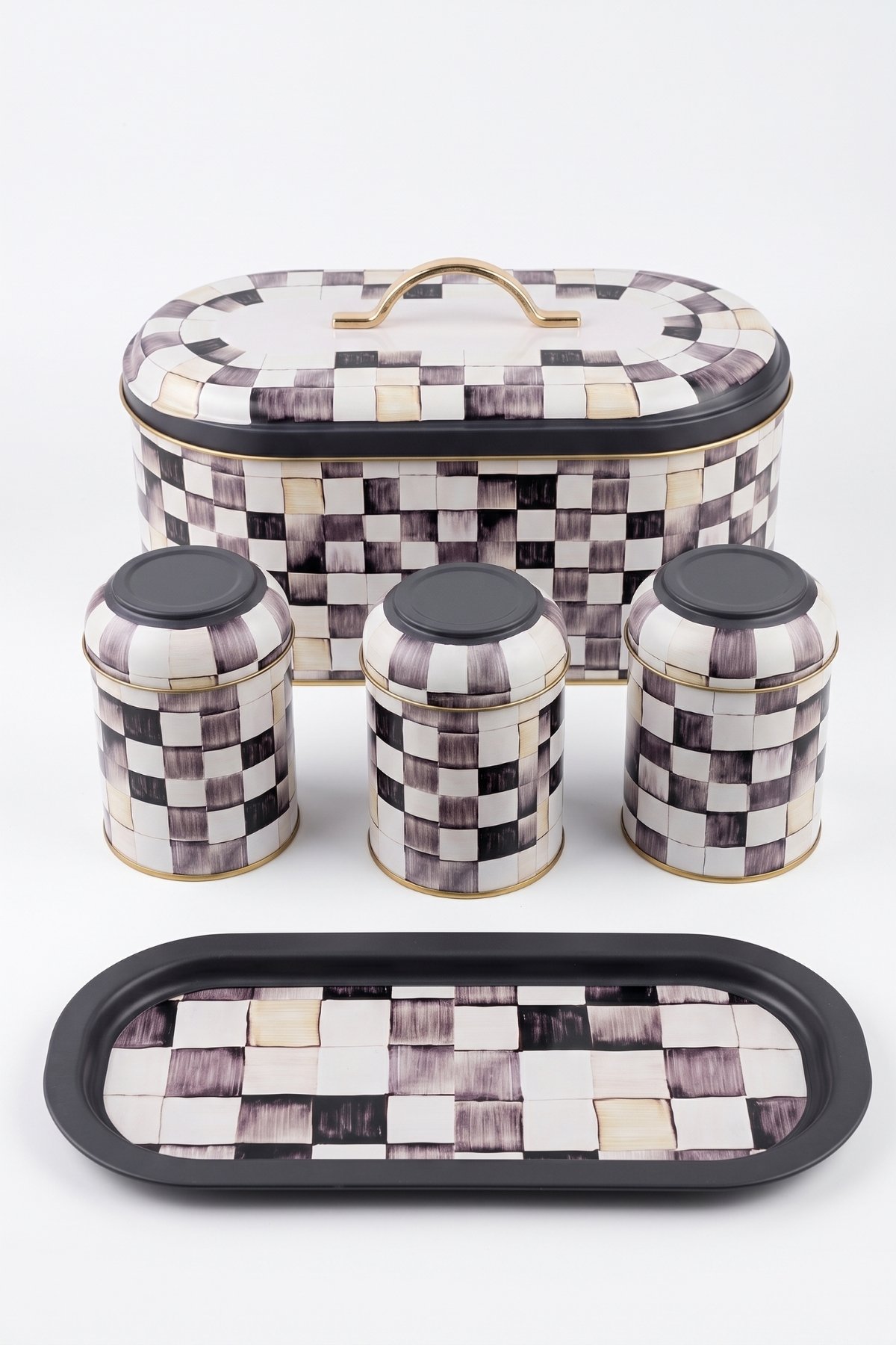 Yeni Oval Ekmeklik Full Filment Set, Smoked Checkers — Kutu Setleri — görsel 3 / 4 — Tinbox