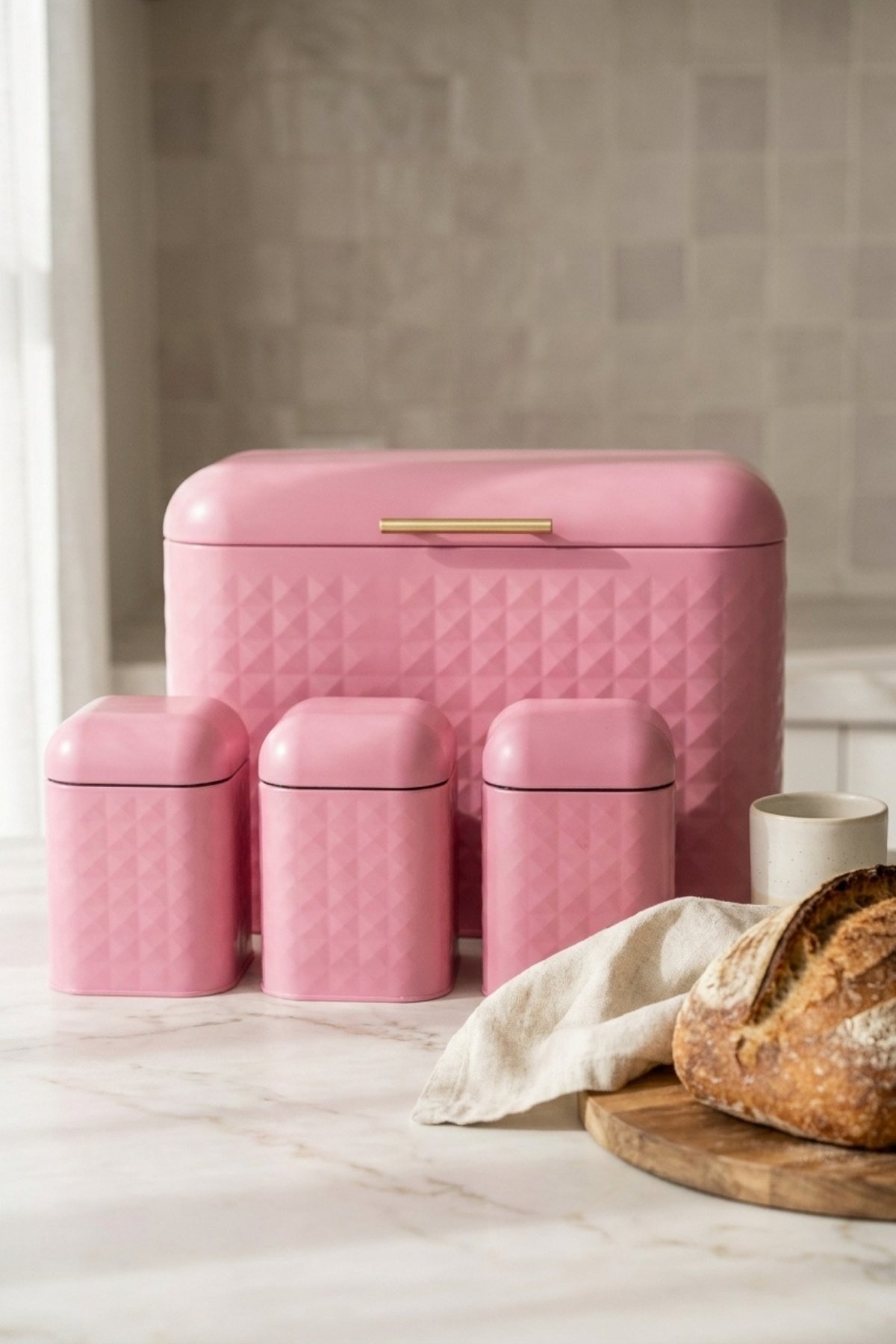 Toz Boyalı Ekmeklik 4 lü set (Menteşeli Ekm.+3 ad 108x108) — Kutu Setleri — Tinbox