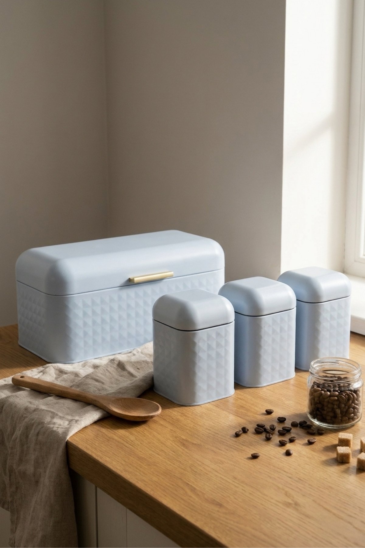 Toz Boyalı Ekmeklik 4 lü set (Menteşeli Ekm.+3 ad 108x108) — Kutu Setleri — Tinbox