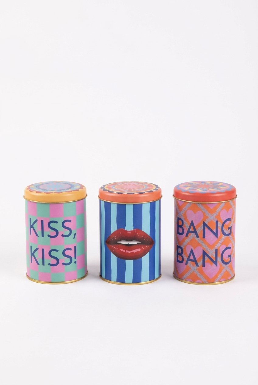 Silindir Saklama Kabı 3 lü Set Ø90, Candy Kisses — Yeni Ürünler (Taslak) — Tinbox