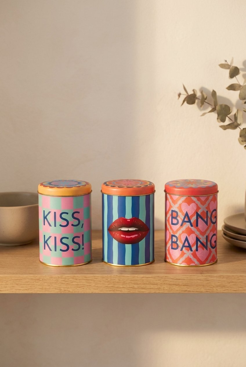 Silindir Saklama Kabı 3 lü Set Ø90, Candy Kisses — Yeni Ürünler (Taslak) — görsel 3 / 4 — Tinbox