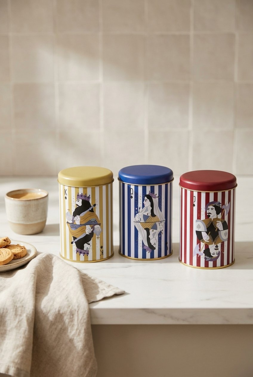 Silindir Saklama Kabı 3 lü Set Ø90, Heritage Lines — Yeni Ürünler (Taslak) — görsel 2 / 4 — Tinbox