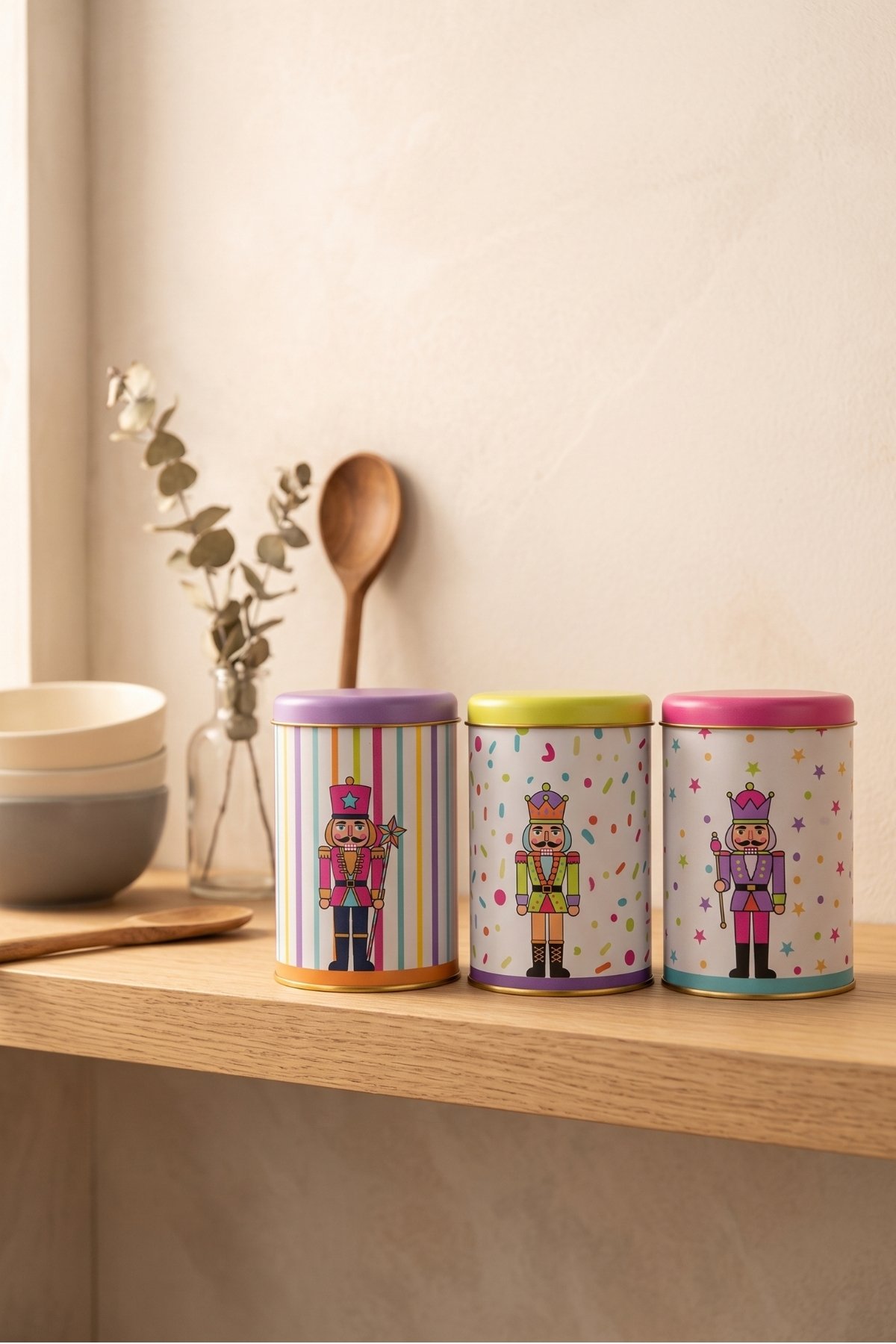 Silindir Saklama Kabı 3 lü Set Ø90/Neon Nutcracker — Kutu Setleri — görsel 2 / 3 — Tinbox
