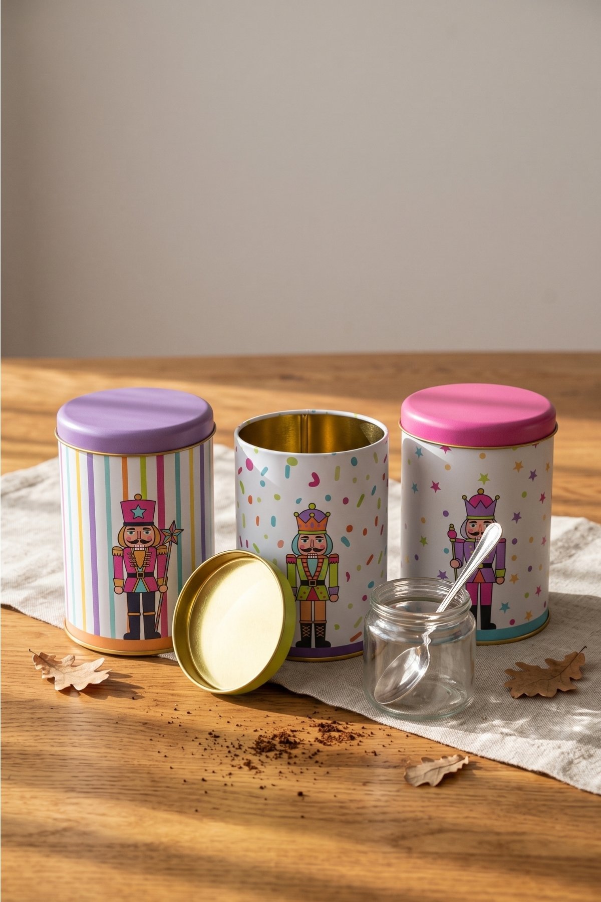 Silindir Saklama Kabı 3 lü Set Ø90/Neon Nutcracker — Kutu Setleri — görsel 3 / 3 — Tinbox