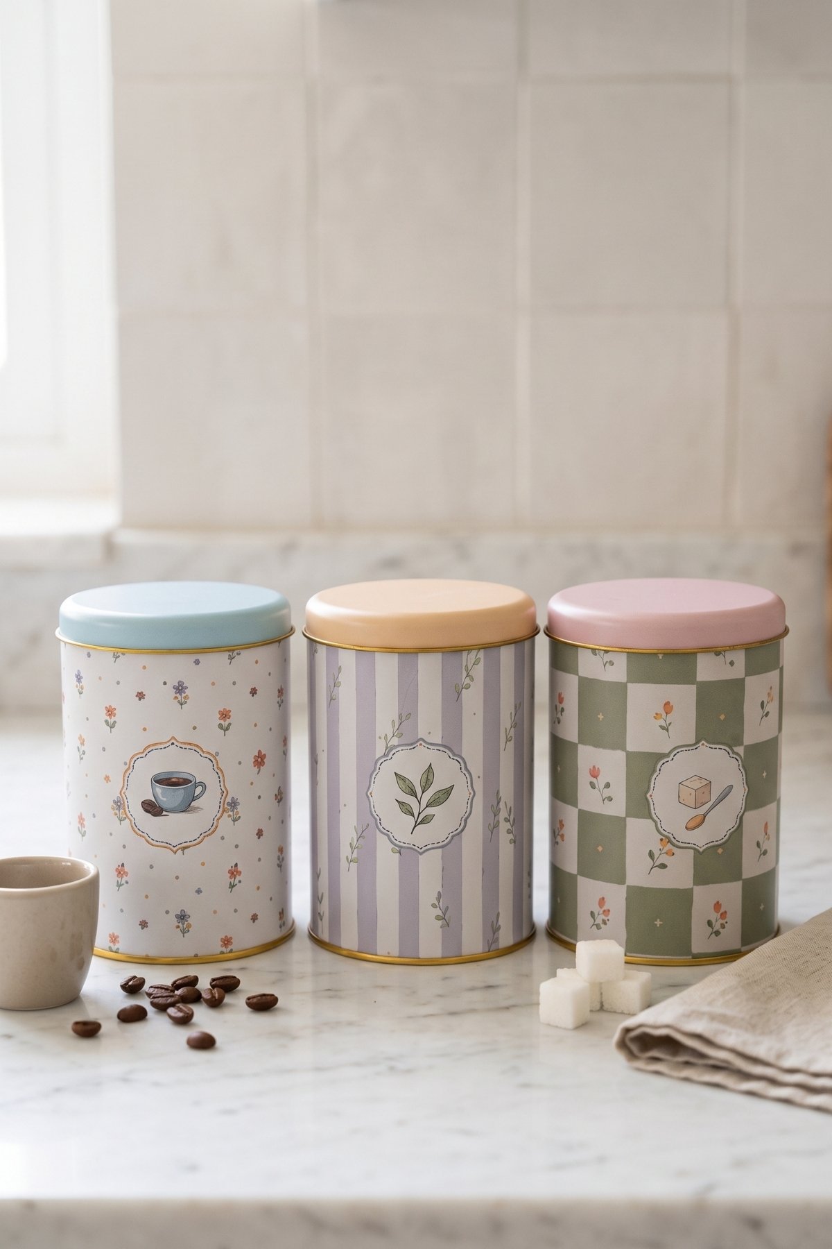 Silindir Saklama Kabı 3 lü Set Ø90/Whimsical — Kutu Setleri — görsel 1 / 3 — Tinbox