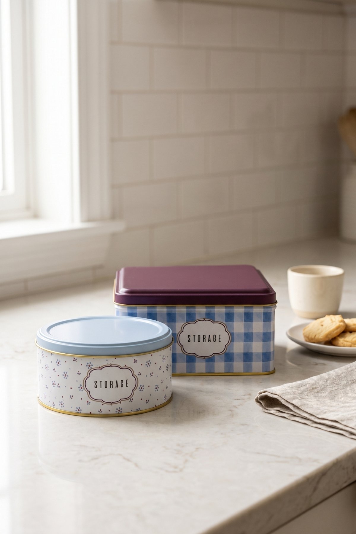Kare&Silindir Saklama Kabı 2 li Set/Damson — Kutu Setleri — görsel 2 / 3 — Tinbox