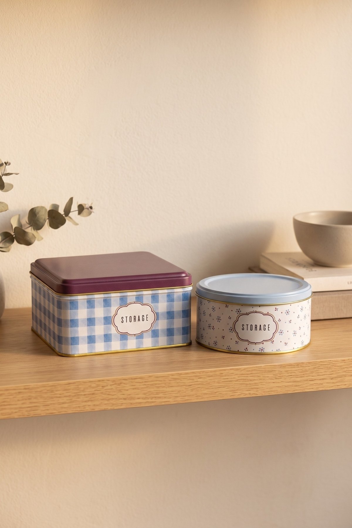 Kare&Silindir Saklama Kabı 2 li Set/Damson — Kutu Setleri — görsel 3 / 3 — Tinbox