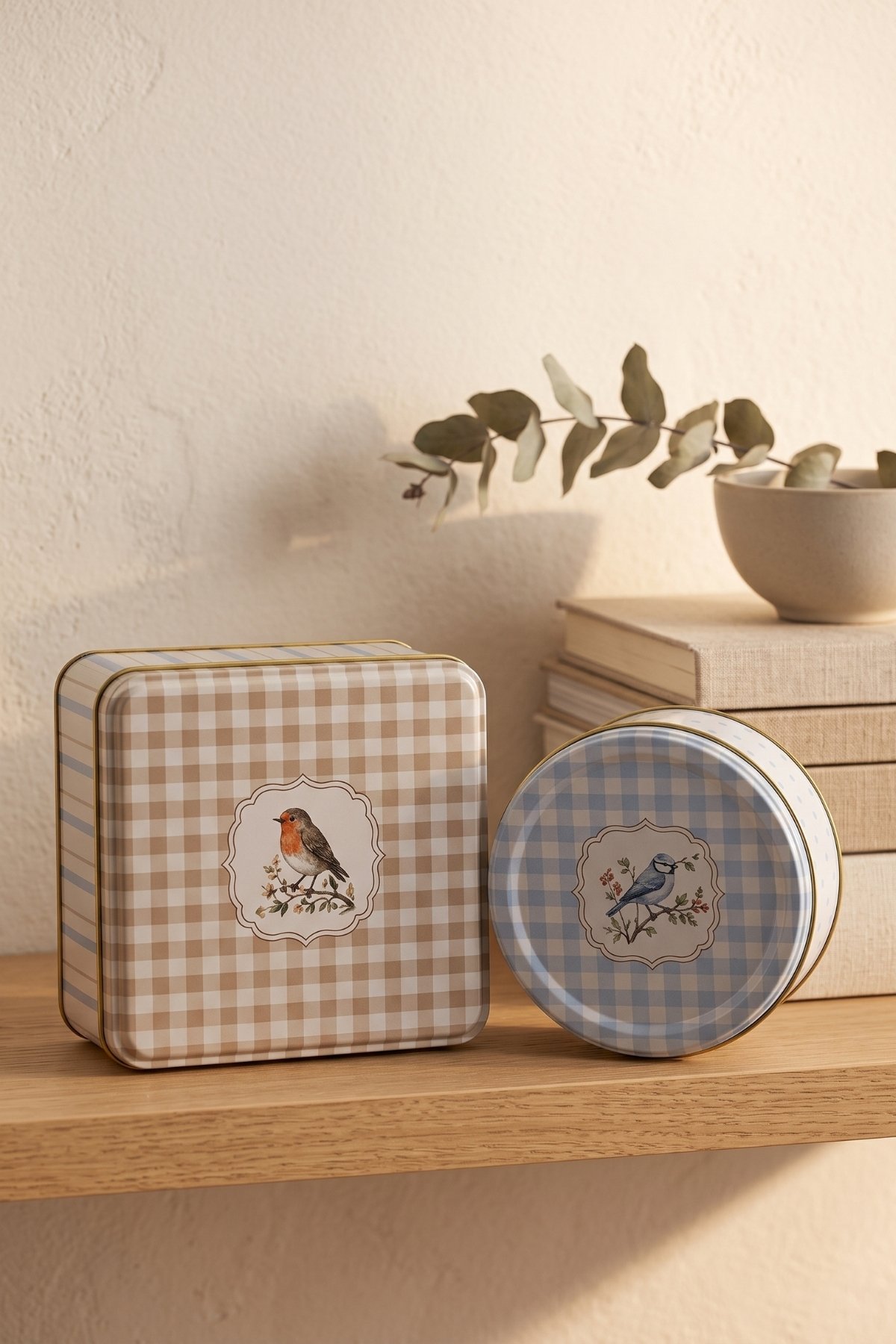 Kare&Silindir Saklama Kabı 2 li Set/Spring Birds — Kutu Setleri — görsel 3 / 3 — Tinbox