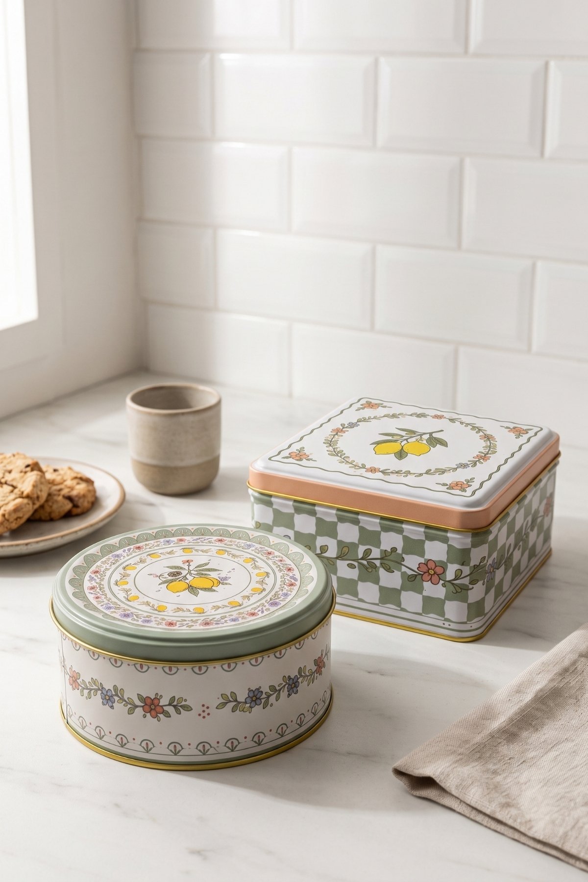 Kare&Silindir Saklama Kabı 2 li Set/Whimsical — Kutu Setleri — görsel 2 / 3 — Tinbox